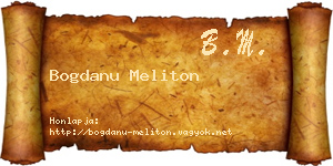 Bogdanu Meliton névjegykártya